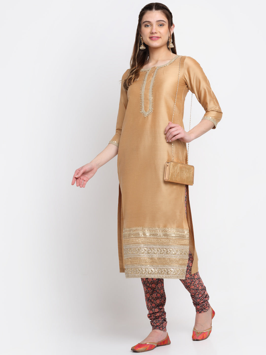 Long Sleeves RAYON GOLD PRINT FANCY DESIGNER KURTIS, Feature : Comfortable,  Technics : Machine Made at Rs 581 / Pair in Surat